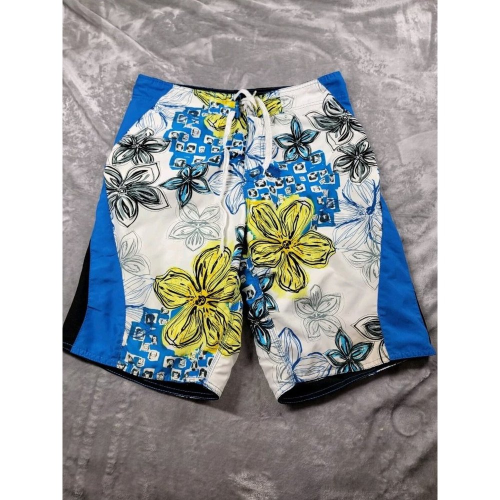 Burnside Swim Trunks Men's sz 32 10" Inseam Floral Board‎ Shorts meshed Lined